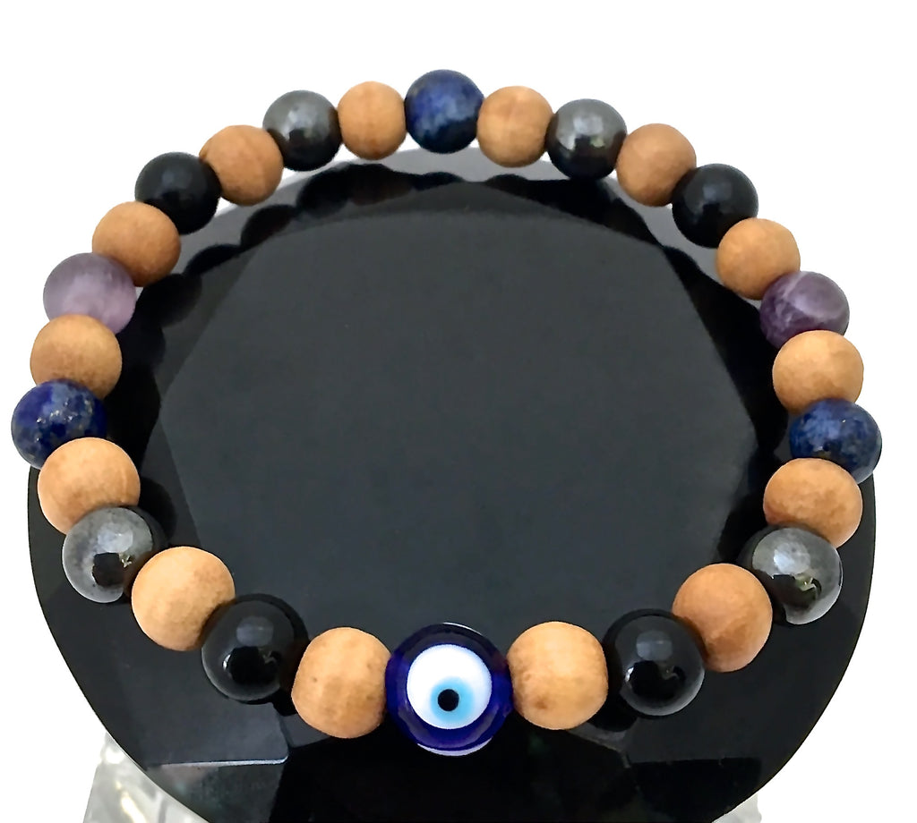 PROTECTION Hamsa Hand Evil Eye Healing Crystal Reiki Gemstone Bracelet –  Spiritual Diva Jewelry