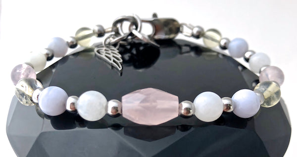 New Mother Baby Reiki Energy Healing Crystal Gemstone Angel Bracelet - Spiritual Diva Jewelry
