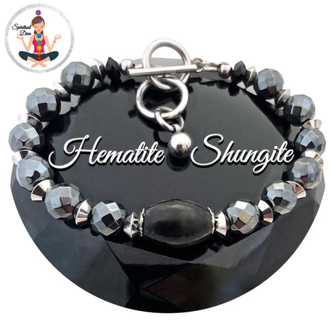 Natural Stone Hematite Slice Charm Bracelet For Couples Braided