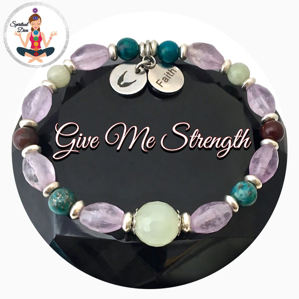STRENGTH Grief Depression Healing Crystal Reiki Angel Stretch Bracelet - Spiritual Diva Jewelry