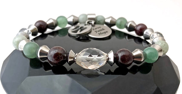 PROSPERITY ABUNDANCE Energy Healing Crystal Reiki Angel Charm Bracelet - Spiritual Diva Jewelry