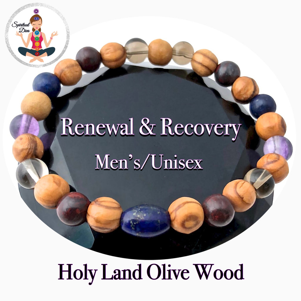 Guardian Angel Healing Crystal Reiki Holy Olive Wood Gemstone Bracelet –  Spiritual Diva Jewelry