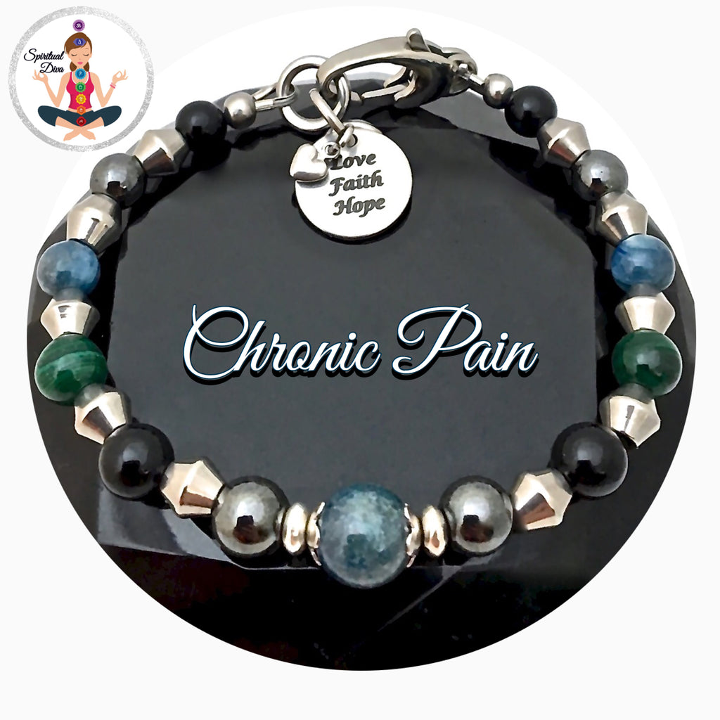 Chronic Pain Relief Healing Crystal Reiki Gemstone Adjustable Bracelet - Spiritual Diva Jewelry