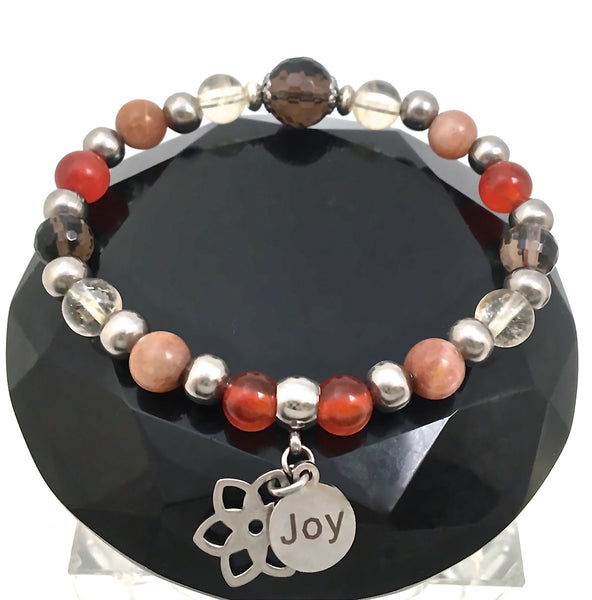 Positive Energy Healing Crystal Reiki Gemstone Joy Charm Bracelet - Spiritual Diva Jewelry