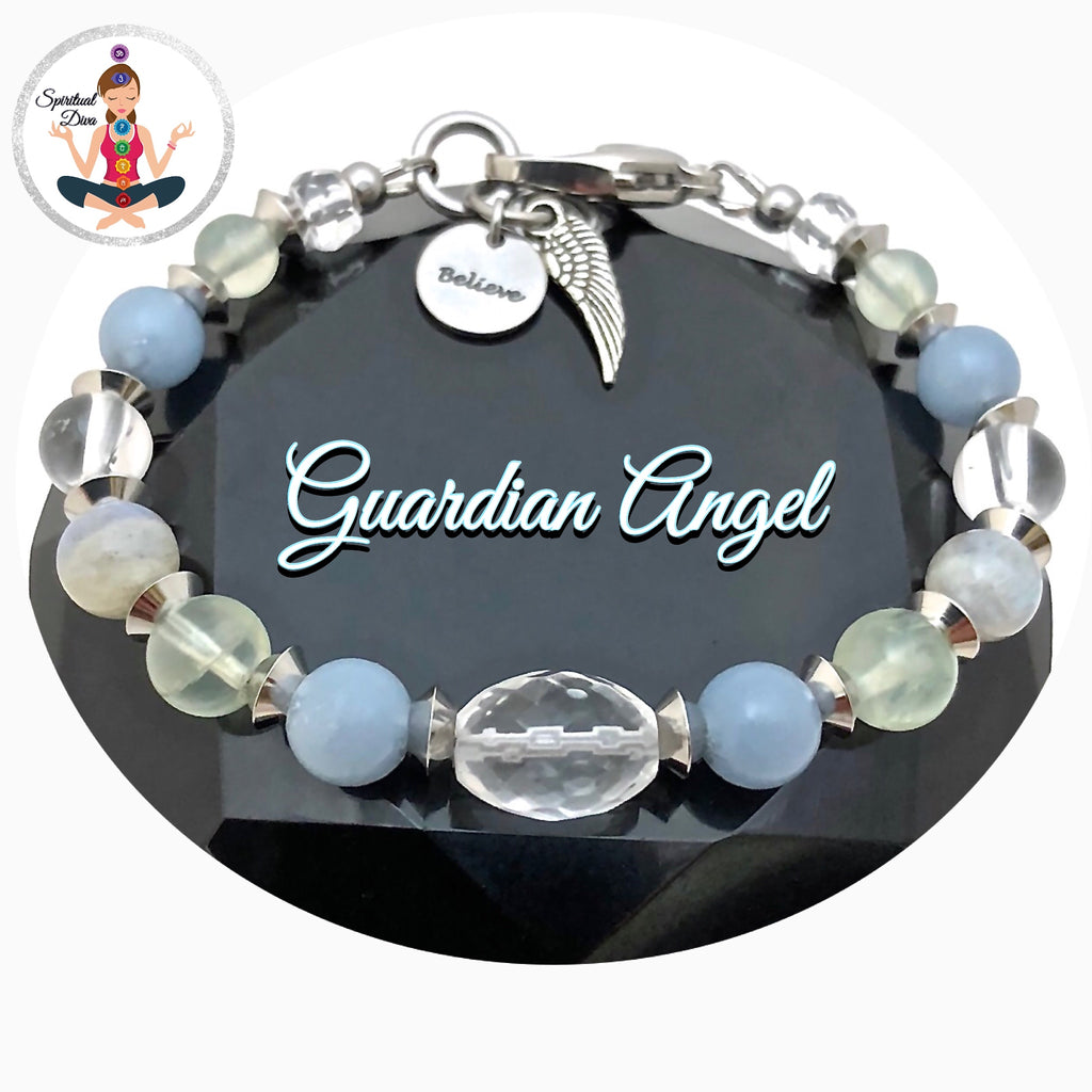 Guardian Angel Energy Healing Crystal Reiki Gemstone Clasp Bracelet - Spiritual Diva Jewelry