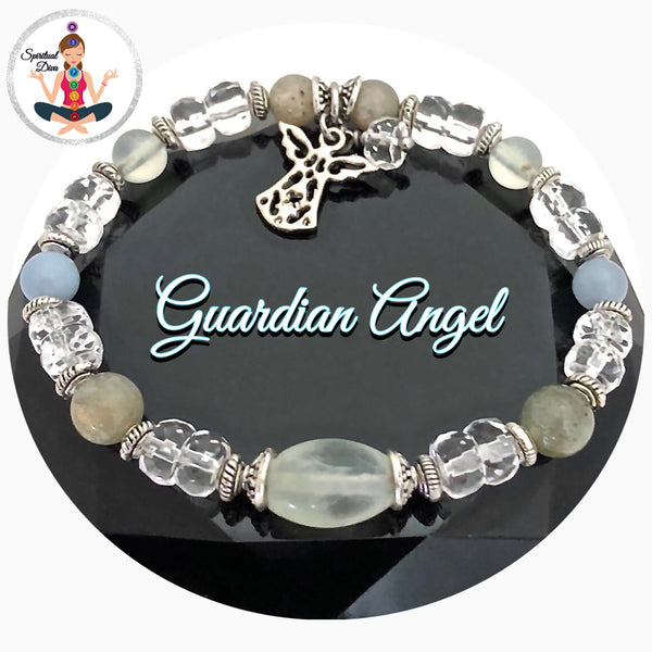 Guardian Angel Energy Healing Crystal Reiki Stretch Gemstone Bracelet - Spiritual Diva Jewelry