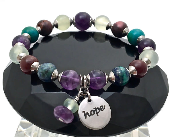 STRENGTH Grief Depression Healing Crystal Reiki Hope Gemstone Bracelet - Spiritual Diva Jewelry