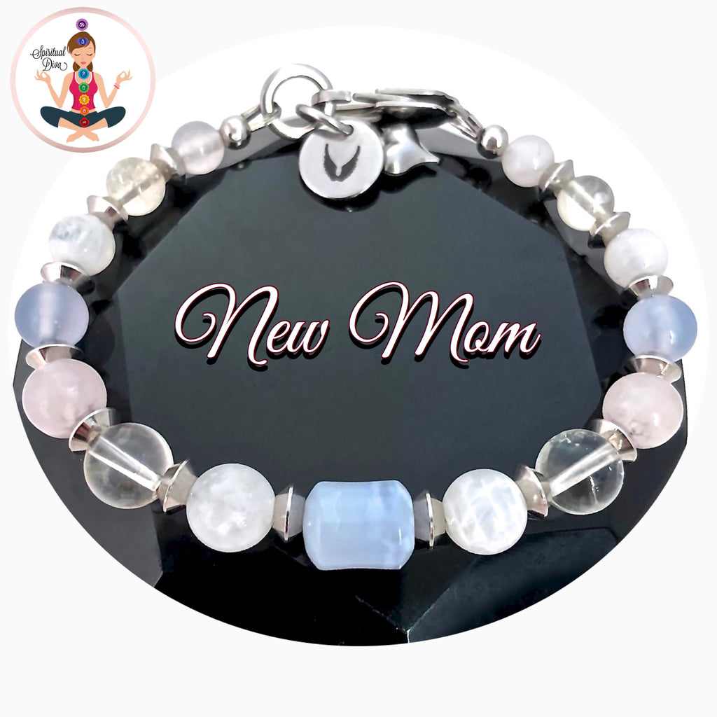 New Mother Baby Reiki Healing Crystal Gemstone Angel Bracelet SALE - Spiritual Diva Jewelry