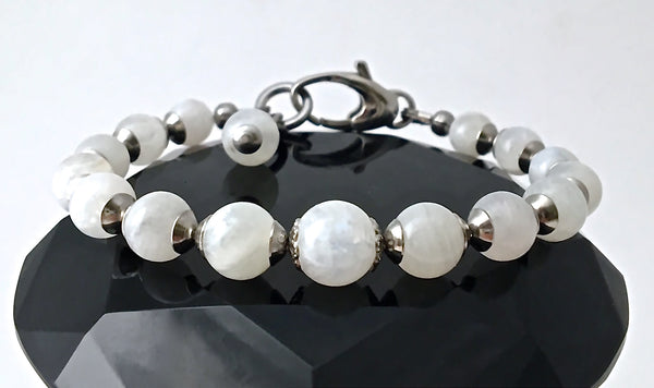 Moonstone Energy Healing Crystal Reiki Adjustable Gemstone Bracelet - Spiritual Diva Jewelry