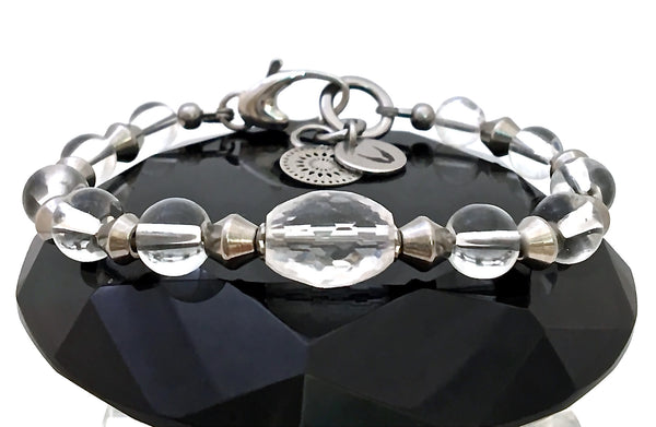 Clear Quartz Healing Crystal Reiki Angel Adjustable Gemstone Bracelet - Spiritual Diva Jewelry