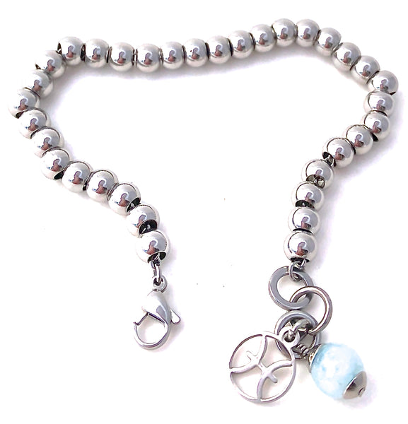 Pisces Healing Crystal Astrology Zodiac Reiki Aquamarine Bracelet - Spiritual Diva Jewelry