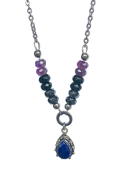 PROTECTION Evil Eye Reiki Healing Crystal Choker Gemstone Necklace - Spiritual Diva Jewelry