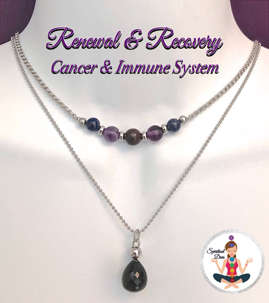 Cancer Immune System Recovery Healing Crystal Double Choker Necklace - Spiritual Diva Jewelry