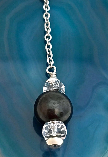 Shungite Clear Quartz Healing Crystal Reiki Pendant Gemstone Necklace - Spiritual Diva Jewelry