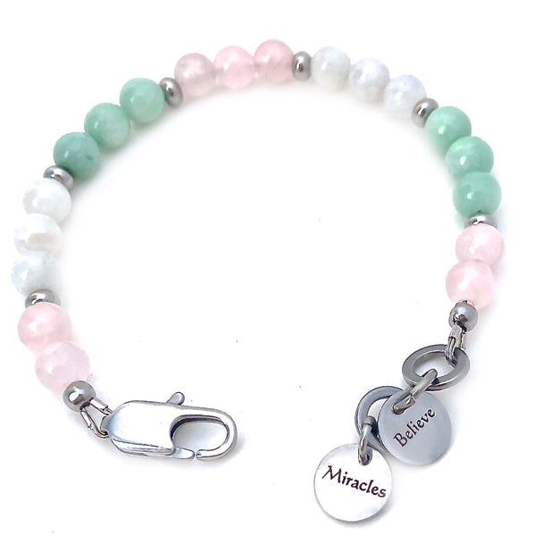 FERTILITY PREGNANCY Energy Healing Crystal Reiki Gemstone IVF Bracelet - Spiritual Diva Jewelry