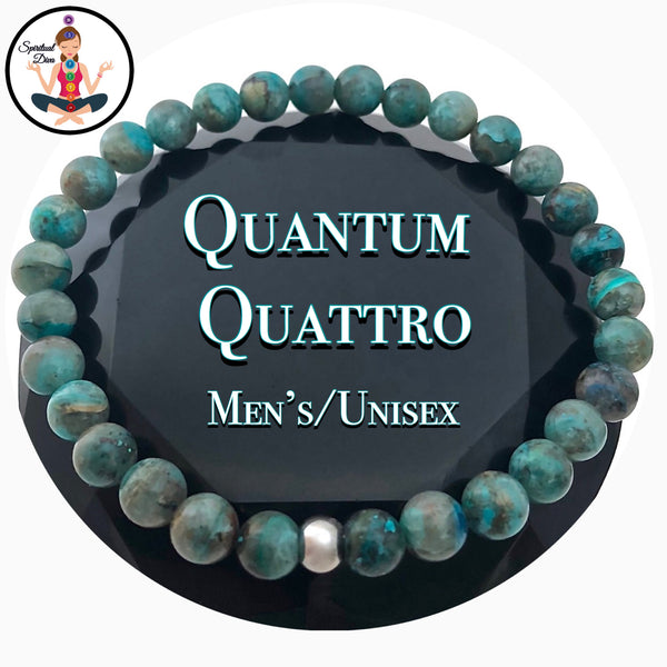 Quantum Quattro Healing Crystal Mens Unisex Gemstone Reiki Bracelet - Spiritual Diva Jewelry