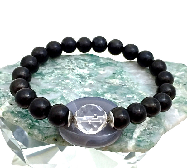 Shungite Clear Quartz Energy Healing Crystal Reiki Gemstone Bracelet - Spiritual Diva Jewelry