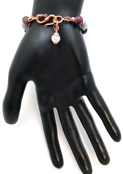 INNER BEAUTY Healing Crystal Reiki Copper Gemstone Bracelet Moonstone - Spiritual Diva Jewelry