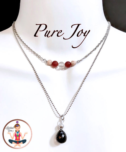 Positive Energy Healing Crystal Reiki Double Choker Gemstone Necklace - Spiritual Diva Jewelry