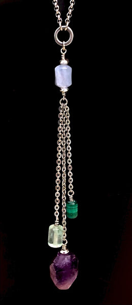 Stress Anxiety Energy Healing Crystal Reiki Gemstone Tassel Necklace - Spiritual Diva Jewelry