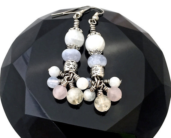 New Mother Baby Gift, Energy Healing Crystal Reiki Earrings SALE - Spiritual Diva Jewelry