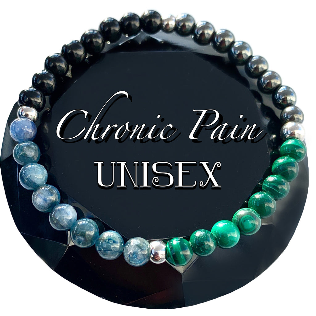 chronic pain energy crystal mens unisex reki bracelt - spiritual diva 