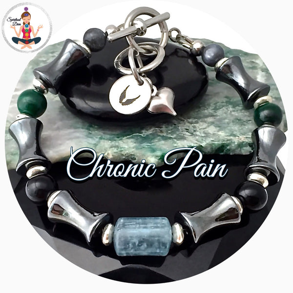 CHRONIC PAIN Relief Healing Crystal Reiki Gemstone Angel Bracelet - Spiritual Diva Jewelry