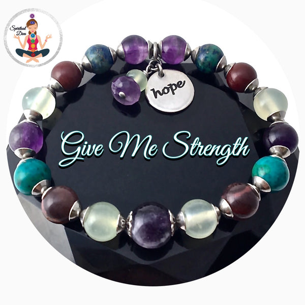STRENGTH Grief Depression Healing Crystal Reiki Hope Gemstone Bracelet - Spiritual Diva Jewelry