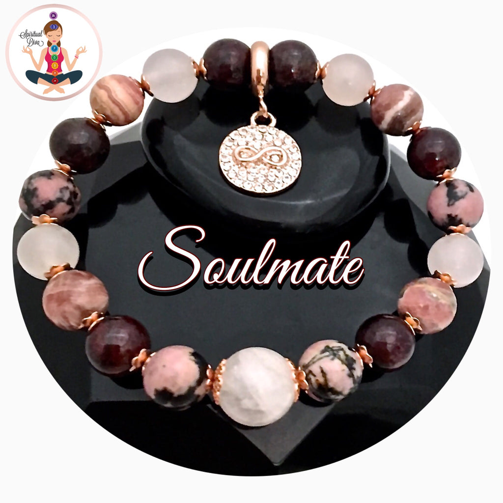 Soulmate Love Healing Crystal Rose Gold Reiki Gemstone Bracelet SALE - Spiritual Diva Jewelry