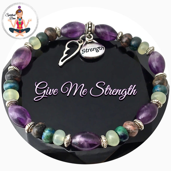 Strength Grief Depression Healing Crystal Reiki Stretch Angel Bracelet - Spiritual Diva Jewelry