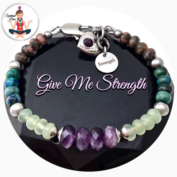 STRENGTH Grief Depression Healing Crystal Reiki Gemstone Bracelet - Spiritual Diva Jewelry