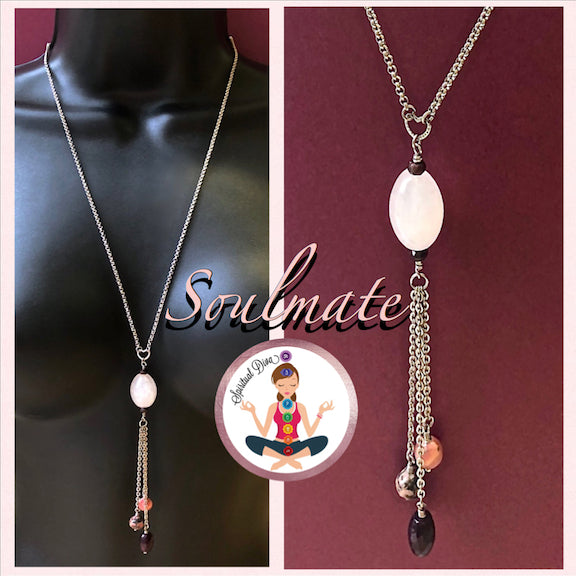 Soulmate Energy Healing Crystal Reiki Gemstone Tassel Love Necklace - Spiritual diva Jewelry